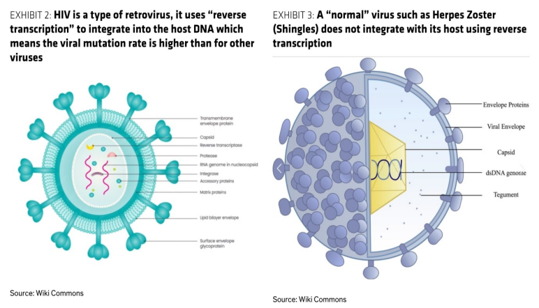 图2. HIV是一种逆转录病毒,使用“逆转录”机制