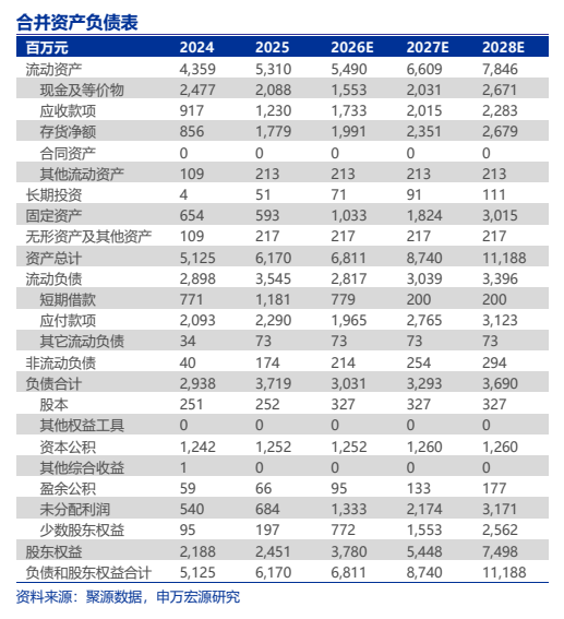 **图8. 合并资产负债表**