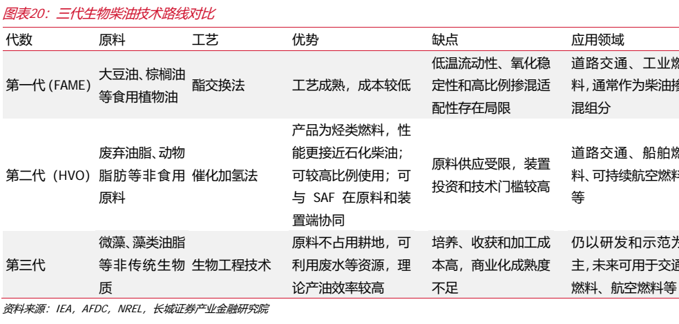 图6. 图表 20: 三代生物柴油技术路线对比