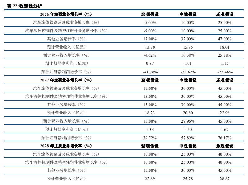 **图12. 表 22: 敏感性分析**