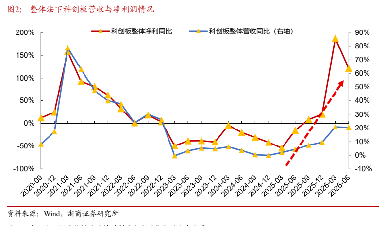 **图2. 整体法下科创板营收与净利润情况**