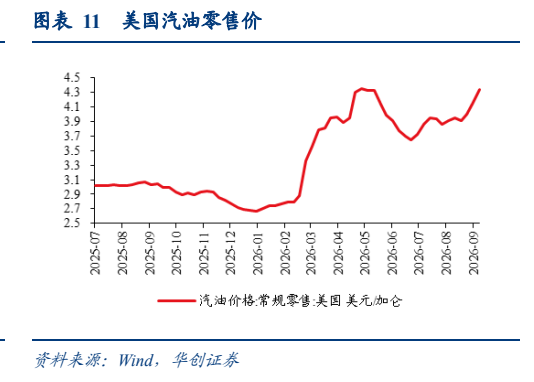 **图9. 表 11: 美国汽油零售价**
