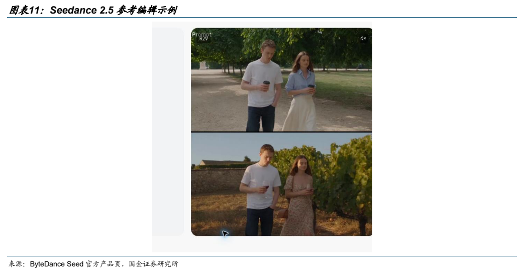 **图7. 图表 11: Seedance 2.5 参考编辑示例**