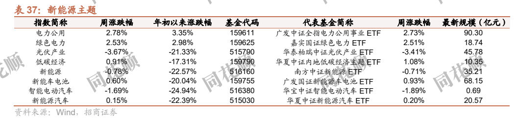 **图8. 表 37: 新能源主题**